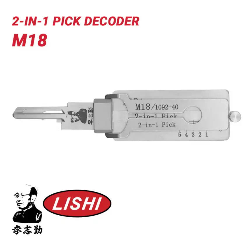 Original Lishi M18 for Master Lock 2-in-1 Pick Decoder AG