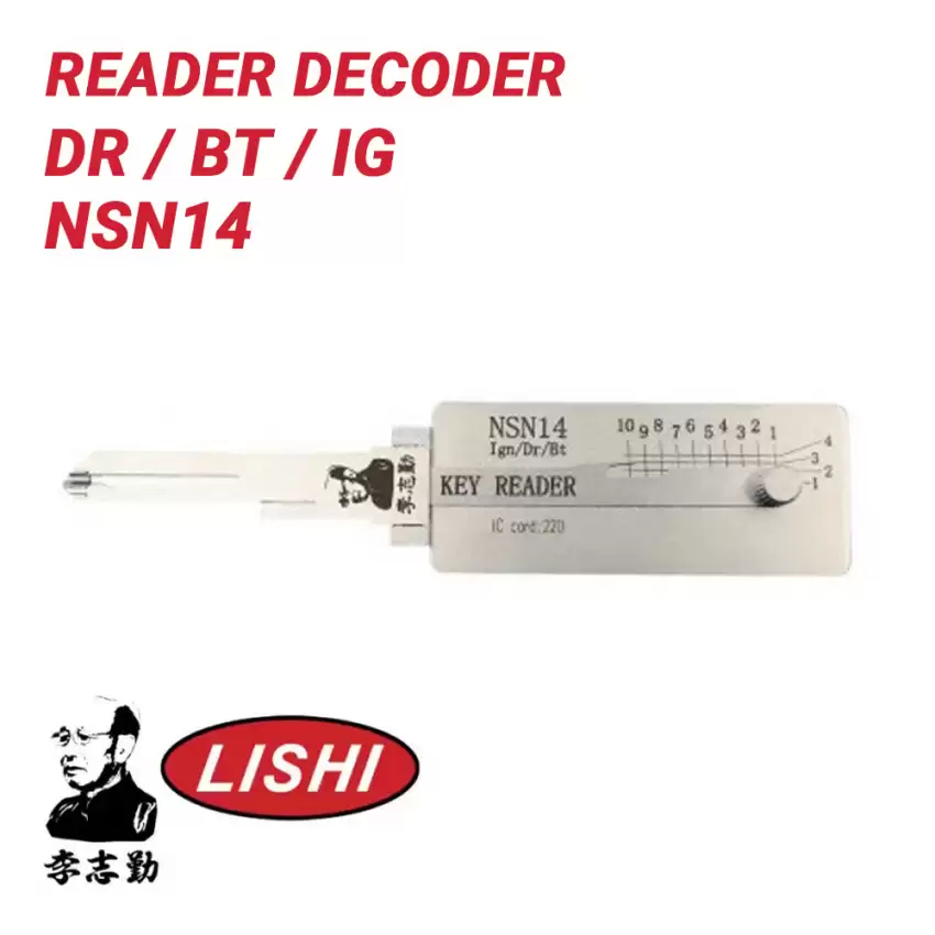 Original Lishi NSN14 DA34 for Nissan Subaru Reader Decoder Door Trunk ignition Anti Glare