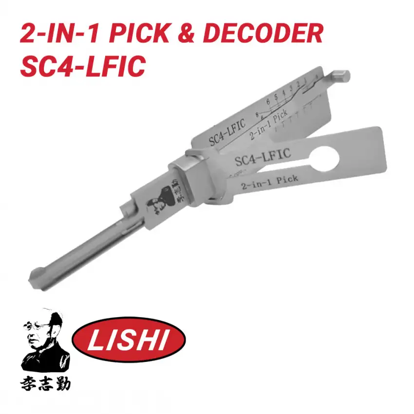 Original Lishi SC4-LFIC 6 Pin for Schlage Keyway 2-In-1 Pick & Decoder AG