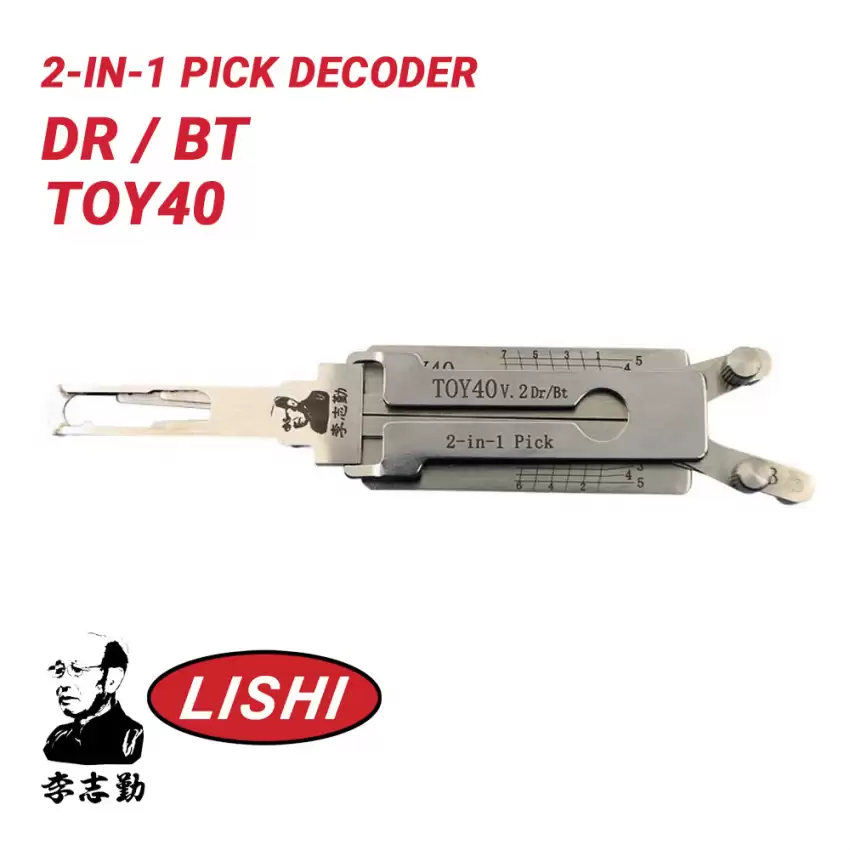 Original Lishi TOY40 for Toyota Lexus Quad Lifter 2-in-1 Pick & Decoder