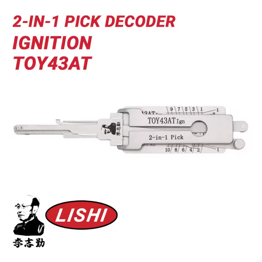 Original Lishi 10-Cut TR47 TOY43AT for Toyota 2-In-1 Pick & Decoder Ignition Anti Glare