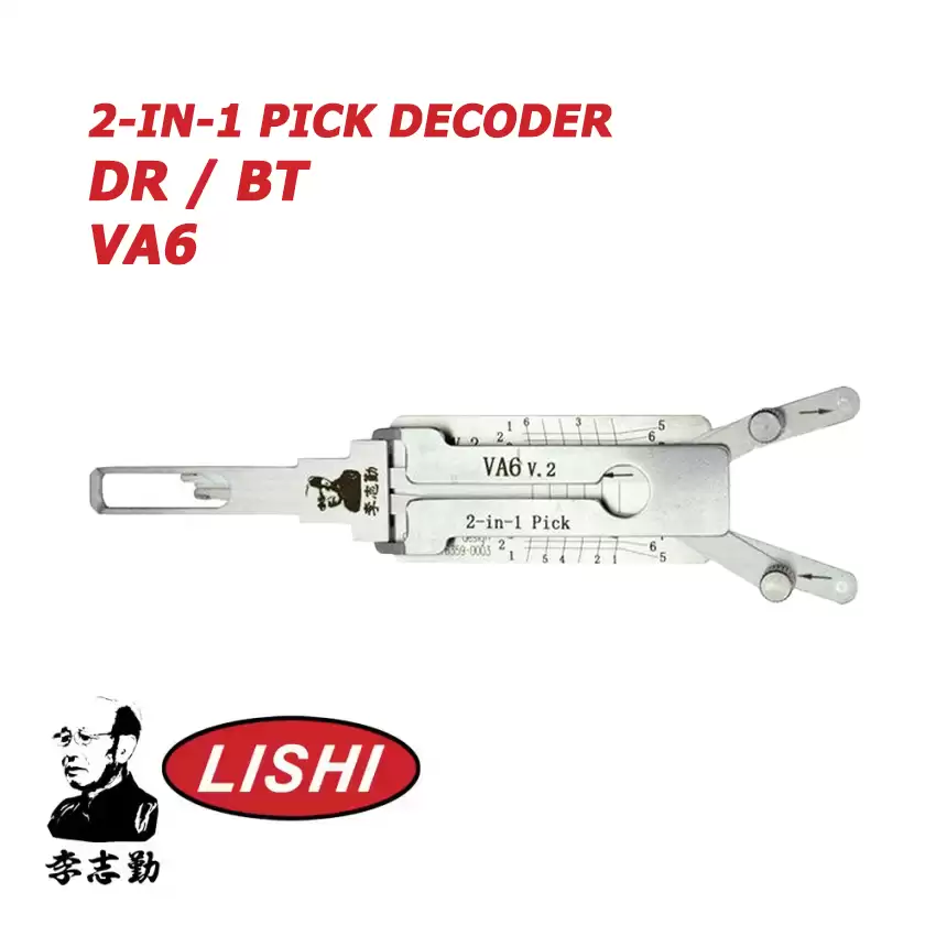 Original Lishi VA6 for Peugeot Smart Fortwo 2-in-1 Pick & Decoder Quad Lifters  Anti Glare