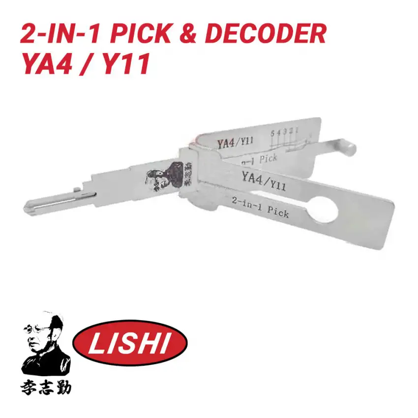 Original Lishi YA4 Y11 2-in-1 Pick and Decoder Anti Glare