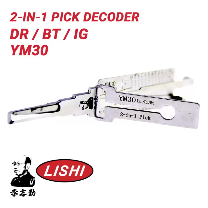 Original Lishi YM30 S32YS-P for Saab 2-In-1 Pick & Decoder Door Trunk