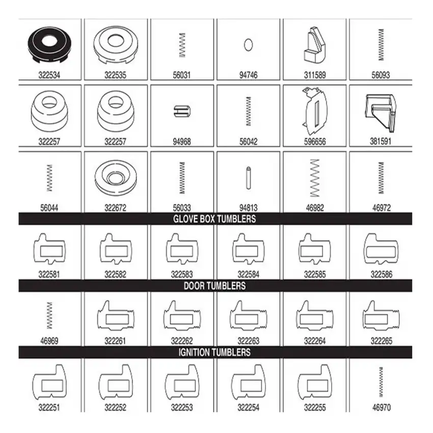Strattec 703373 Ford 8-Cut Tumbler Service Pinning Kit