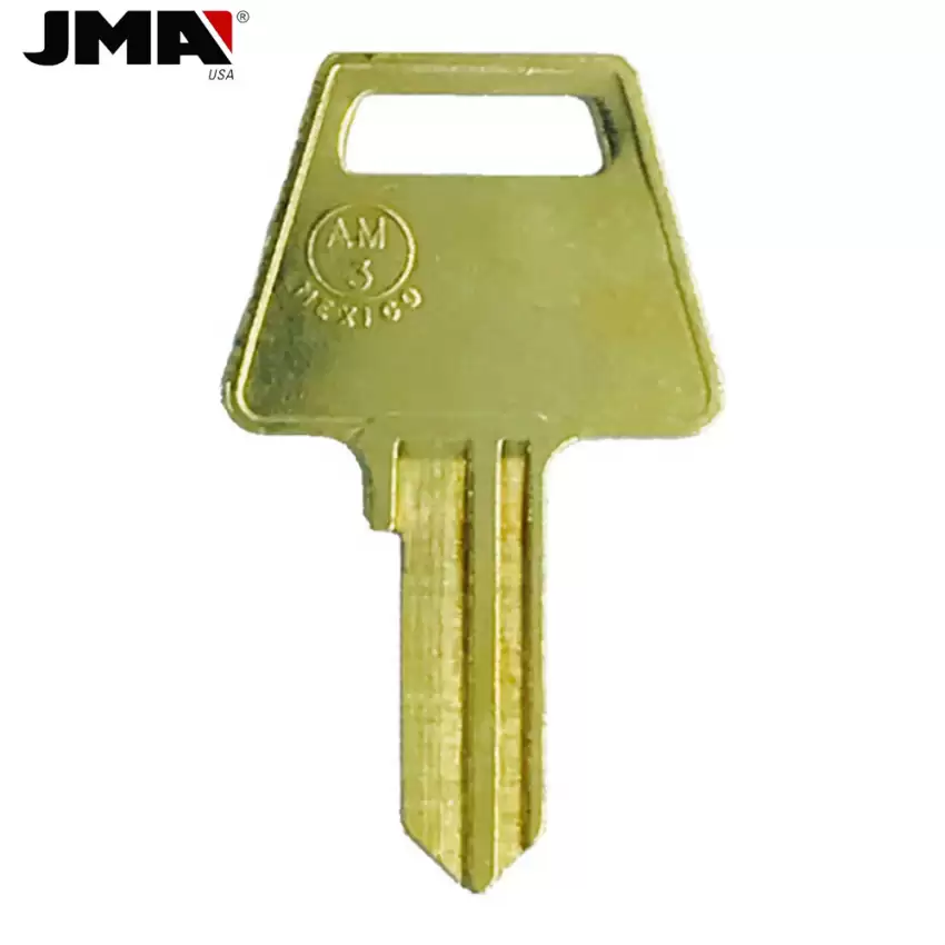 JMA Mechanical Metal Head Key Brass Finish Residential AM3