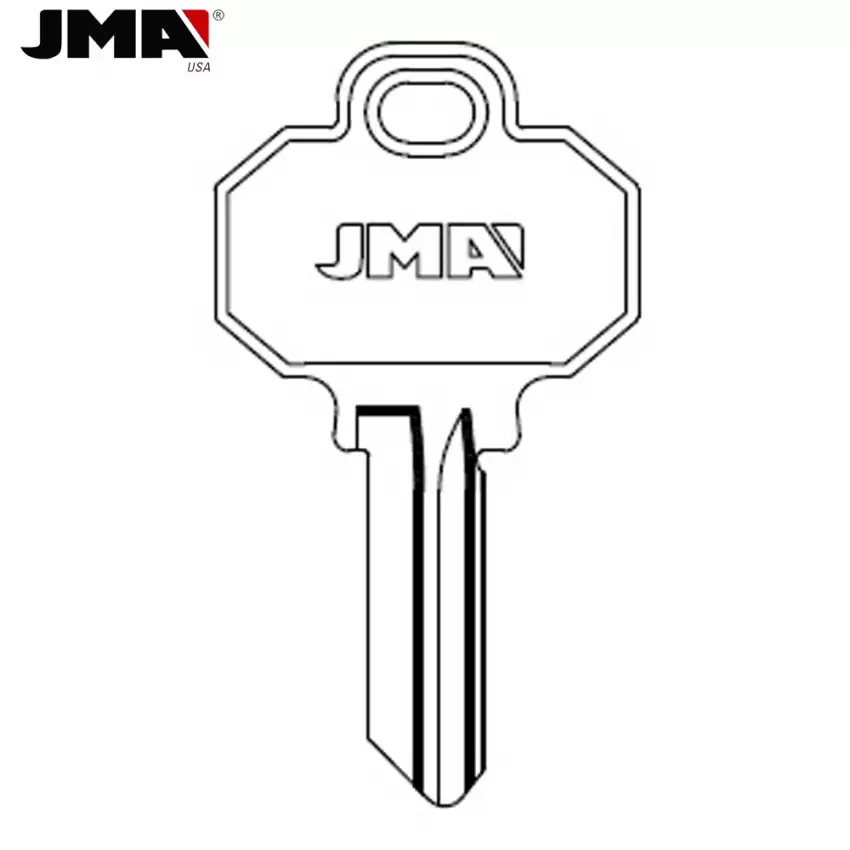 JMA Mechanical Metal Head Key Nickel Finish BW2 / 1510 Baldwin