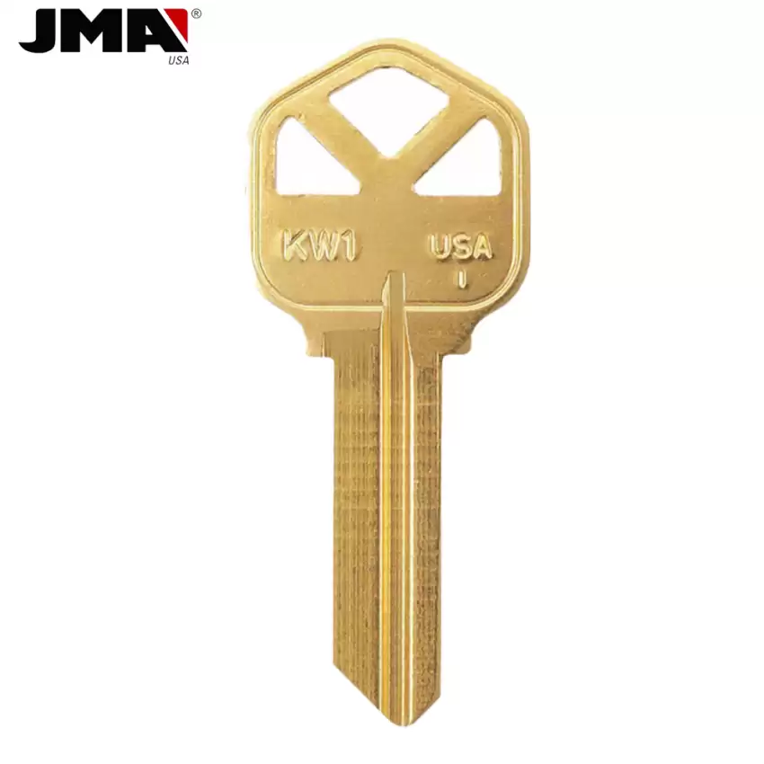 Mechanical Metal Head Key Blank KW1 Kwikset Brass Finish