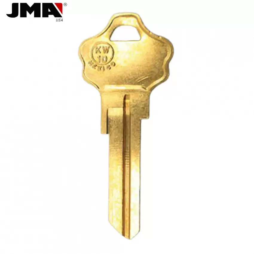 JMA Mechanical Metal Head Key Kwikset KW10 KWI-2DE Brass Finish