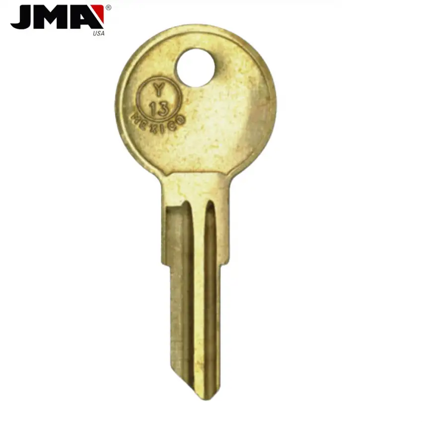 JMA Mechanical Metal Head Key Brass Finish Y13 / 9119 Yale 5-Wafer Cabinet Key