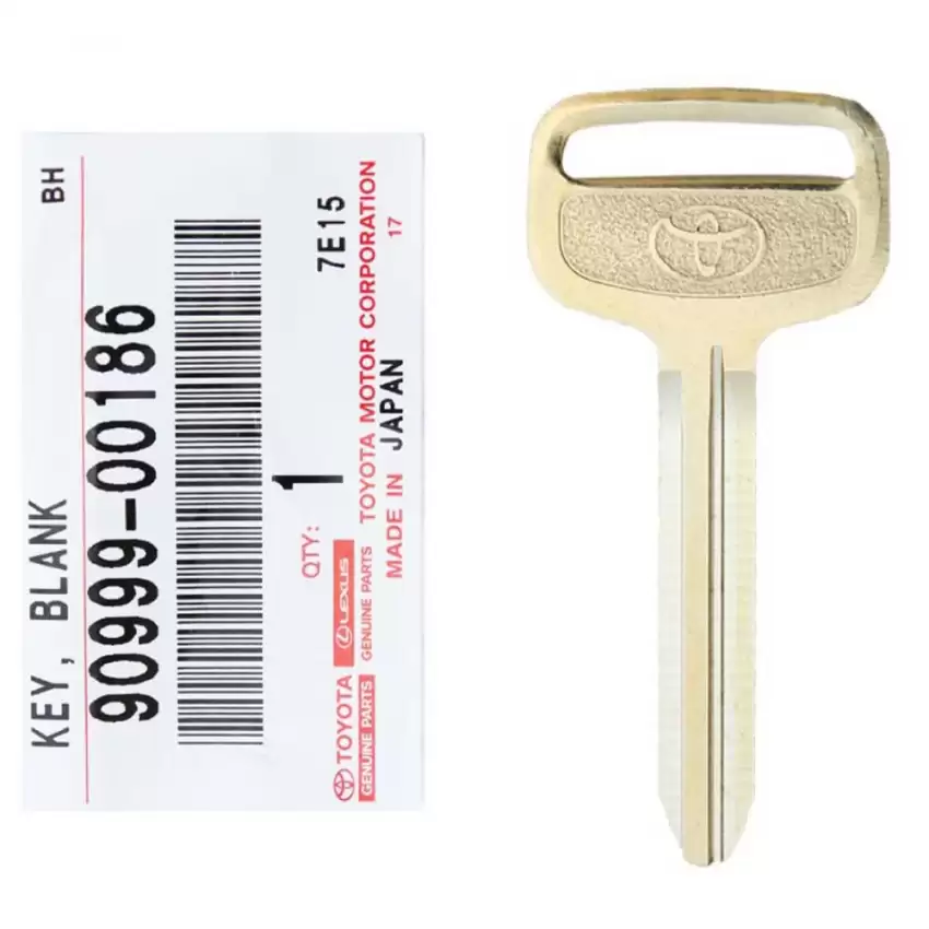 Toyota Genuine Metal NON-Transponder Blank Key 90999-00186