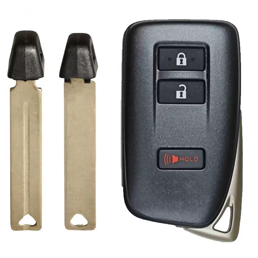 Smart Remote Key Shell for Lexus 3 Button with Single Side Emergency Key