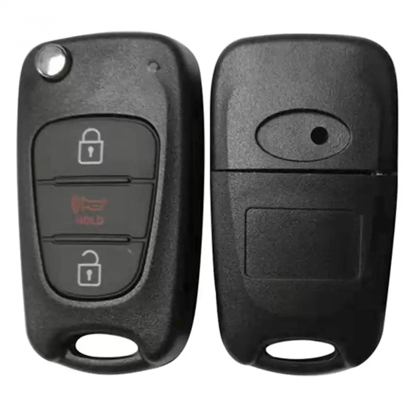 Flip Remote Key Shell For Kia Soul 3 Button With TOY48 Laser Blade