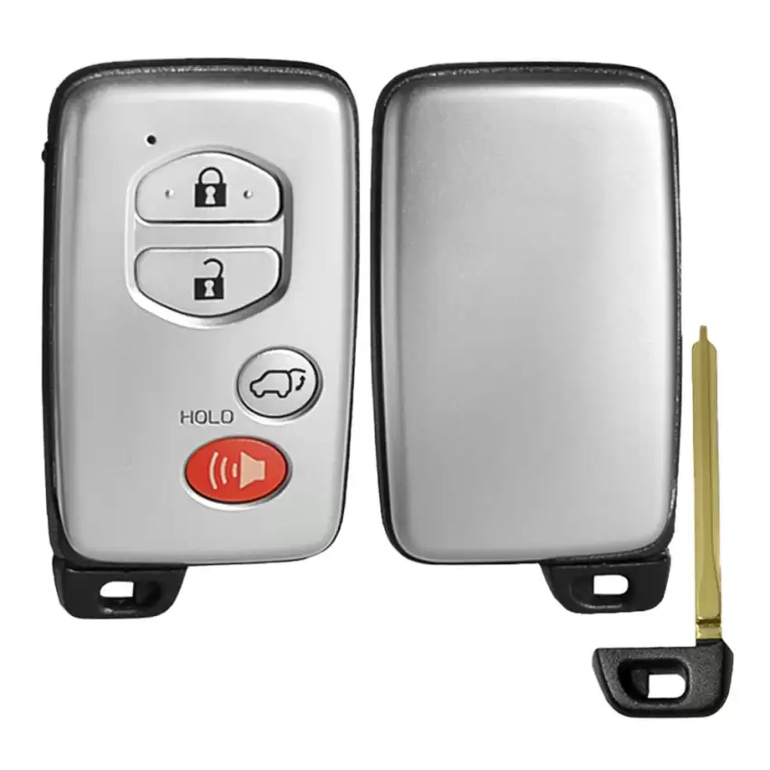 Smart Remote Key Shell for Toyota 4 Button with Double Sided Emergency Insert 40K