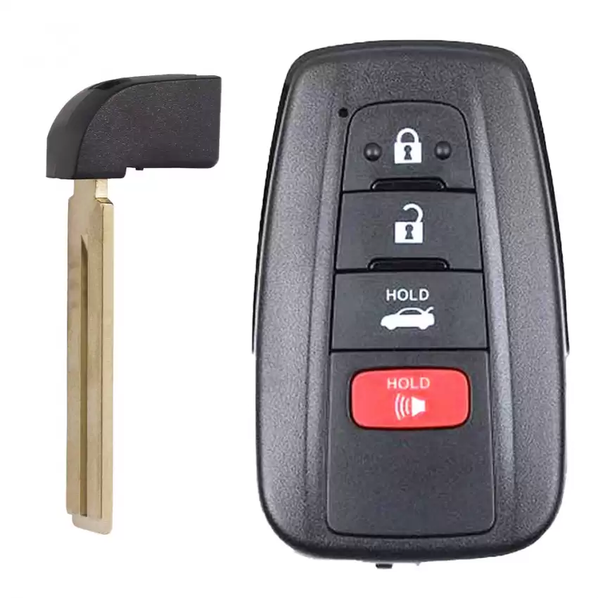 Smart Remote Key Shell for Toyota 4 Button with Emergency Insert