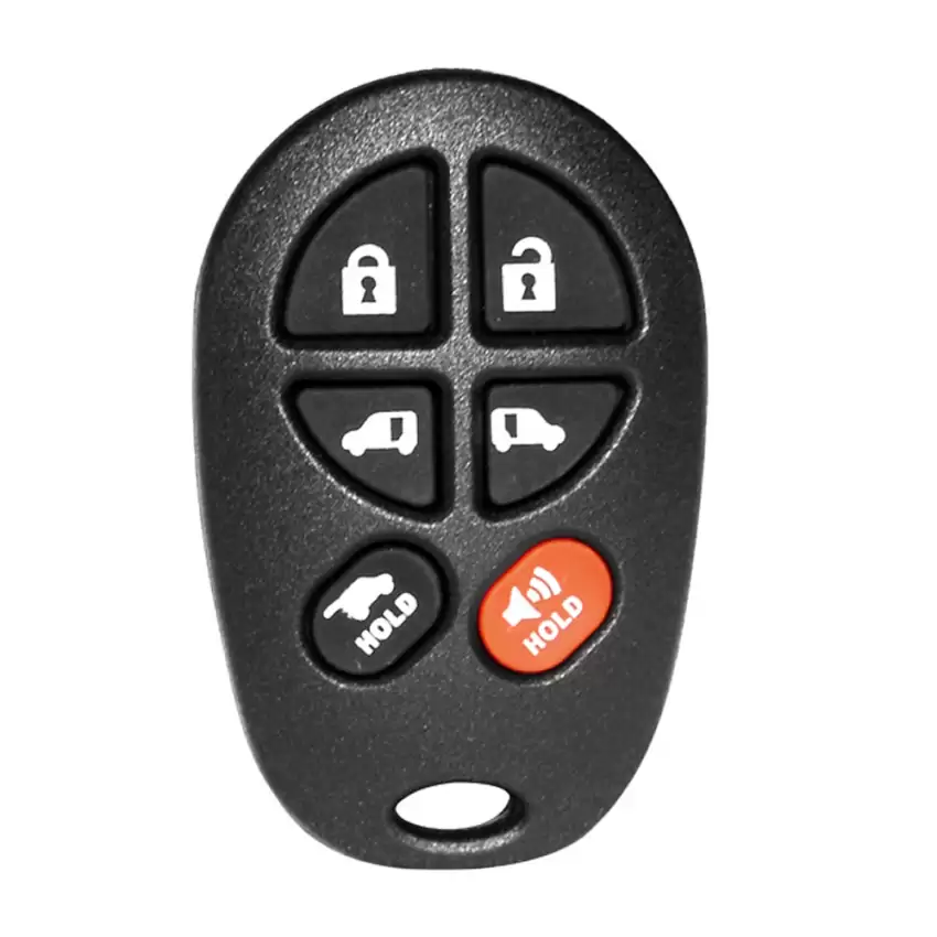 Toyota Keyless Entry Remote Key Shell 6 Button with Sliding Doors