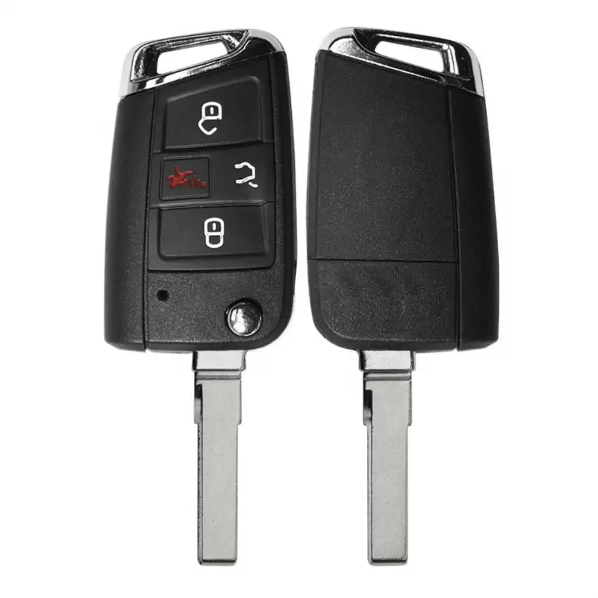 Flip Remote Key Shell For VW 4 Button With Flip Blade HU163T HU66