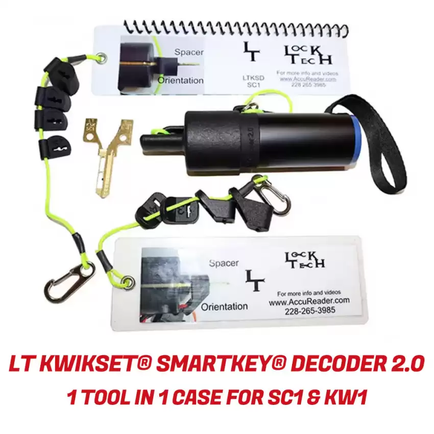 AccuReader LTKSD2-1XCASE Contain 1 KwikSet SmartyKey Decoder 2.0 and 1 KW1 and 1 SC1 Key Profile With Protective Case