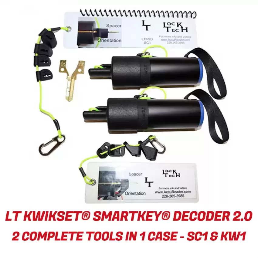 AccuReader LTKSD2-2XCASE Contain 2 KwikSet SmartKey Decoder 2.0 and One KW1 and One SC1 Key Profile With Protective Case