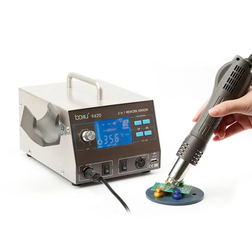 Complete Soldering Kit LED Digital 2 in 1 Hot Air Rework Station Adjustable Temperature BK-BA942D from BAKU