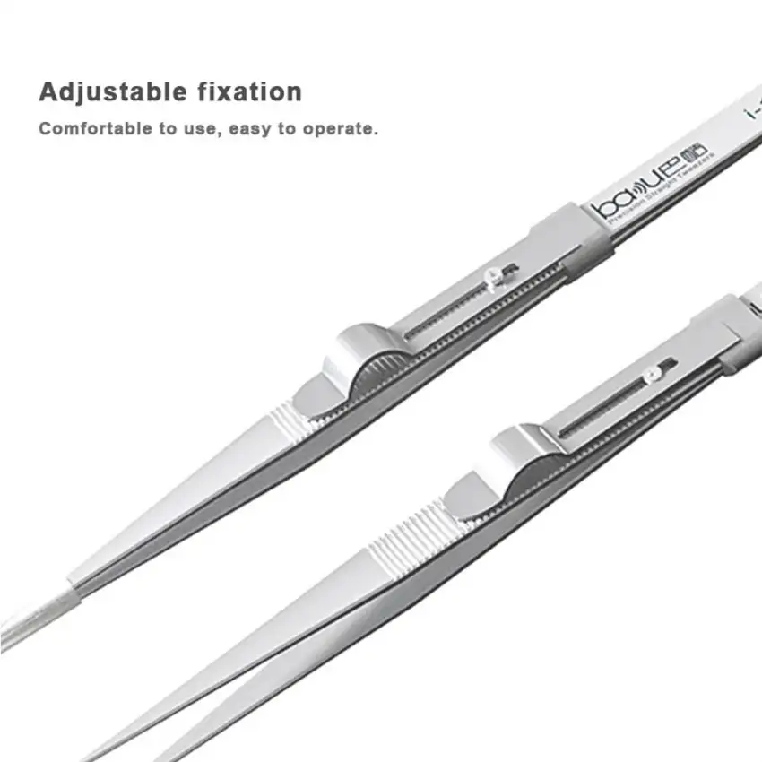 Baku BA-i164 Craft Fine Angled Removal Stainless Steel Tip Straight High-Precision Tweezer - TOOL-BKU-BAI164  p-2