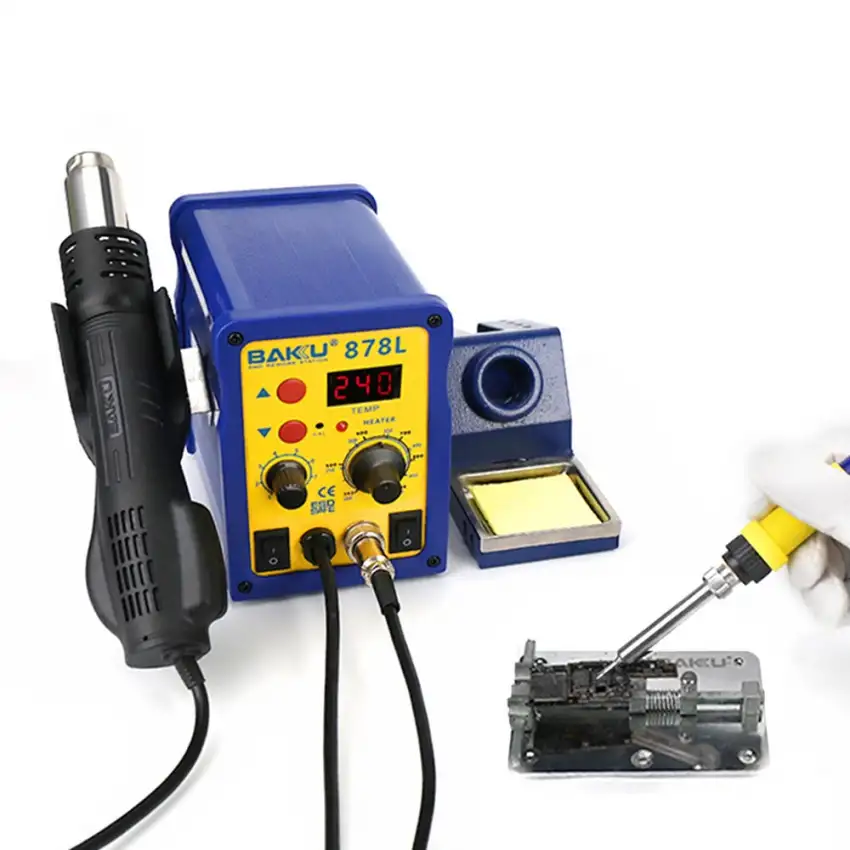 Baku BK-878L 2-in-1 Complete Soldering Kit LED Digital Hot Air Rework Station / 110V - TOOL-BKU-BK878L  p-2