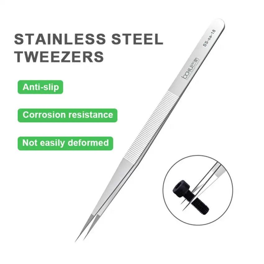High Quality Baku BK-SS-sa-18 Stainless Steel Tweezer