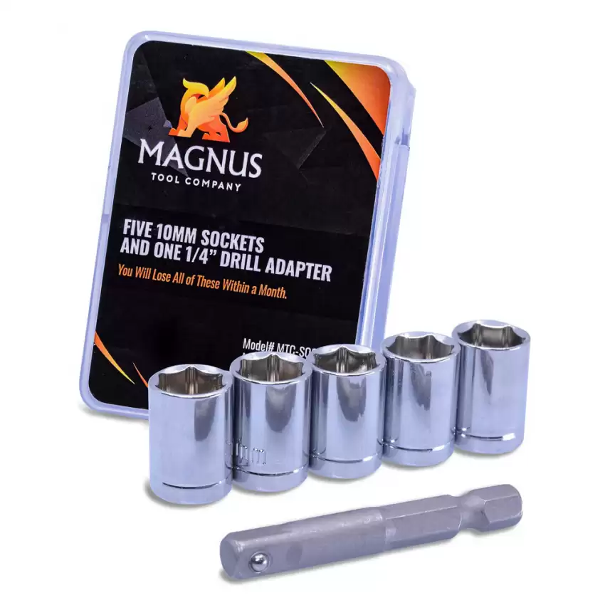 Magnus 5-Pack 10mm Socket + 1 Adapter