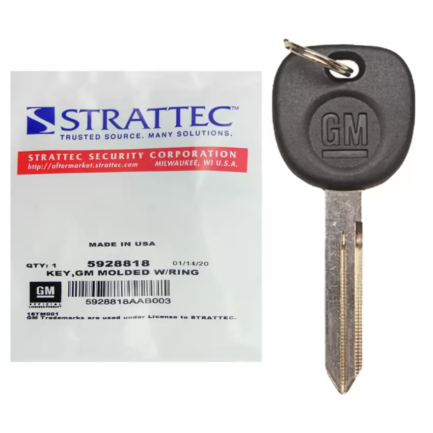 GM Mechanical Key with GM Logo Strattec 5928818