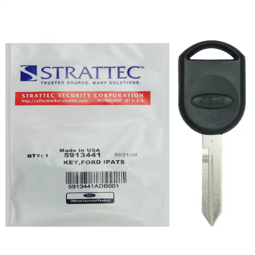 Ford Transponder Key Strattec 5913441 H92 H84 H85 Chip 4D 63 80-Bit Stamp logo