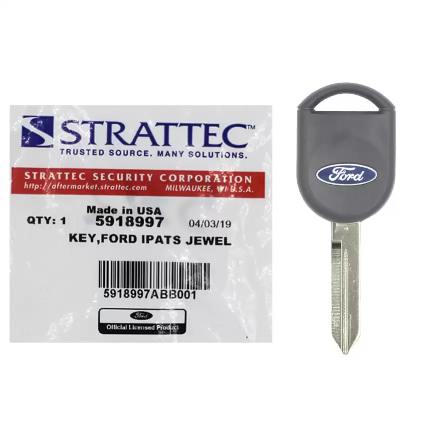 Ford Transponder Key Strattec 5918997 H92 H84 H85 Chip TEXAS 4D 63 80-bit