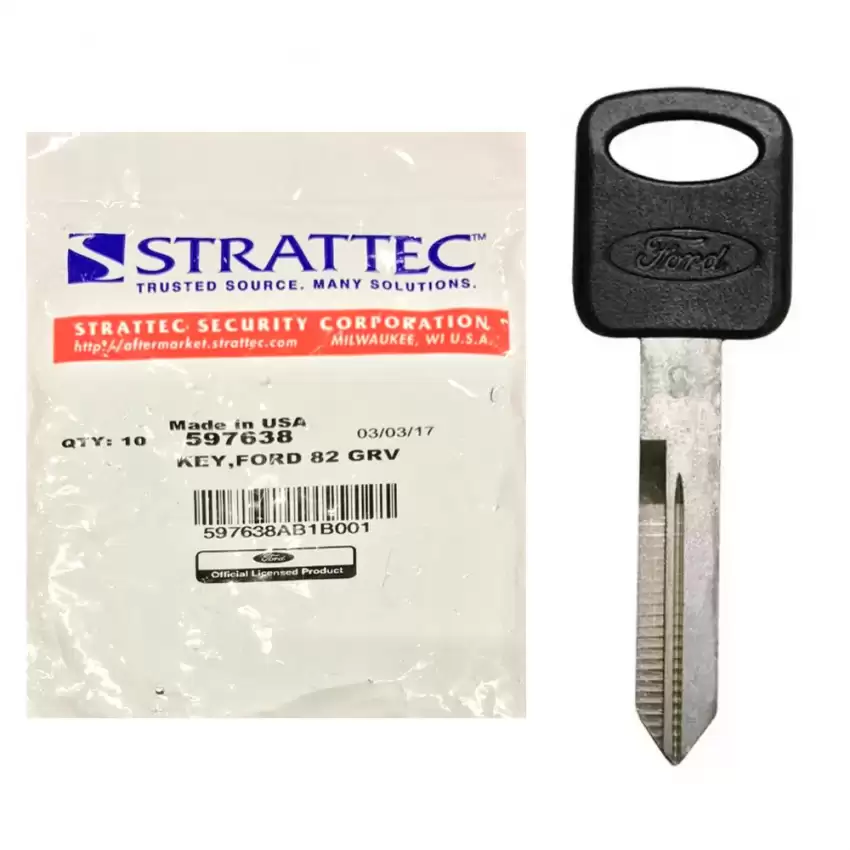 Ford Non-Transponder Plastic Head Key Strattec 597638 H75-P