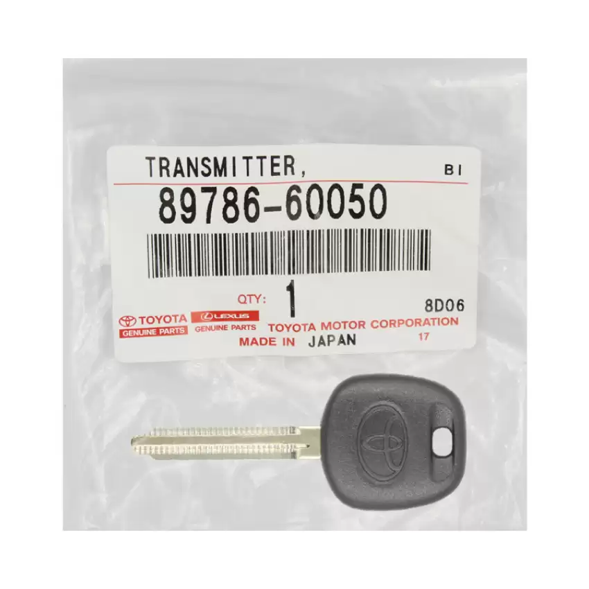 Toyota Genuine Transponder Key 89786-60050  Chip 4C