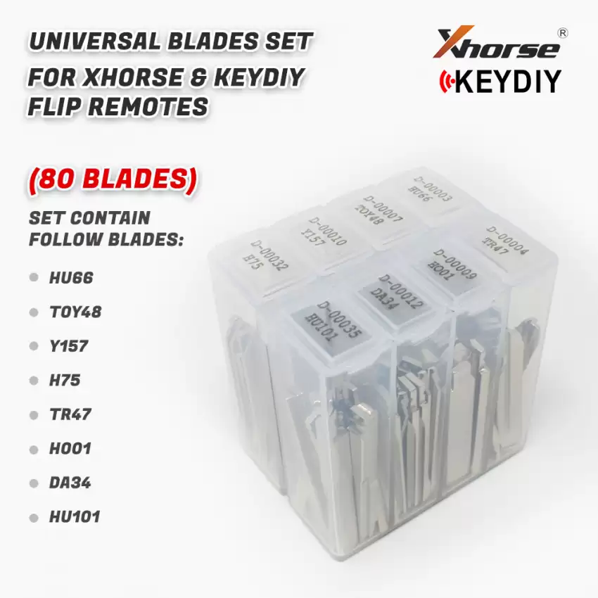 Universal Blades Set for Xhorse & Keydiy Flip Remotes (80 Blades) - SET 1