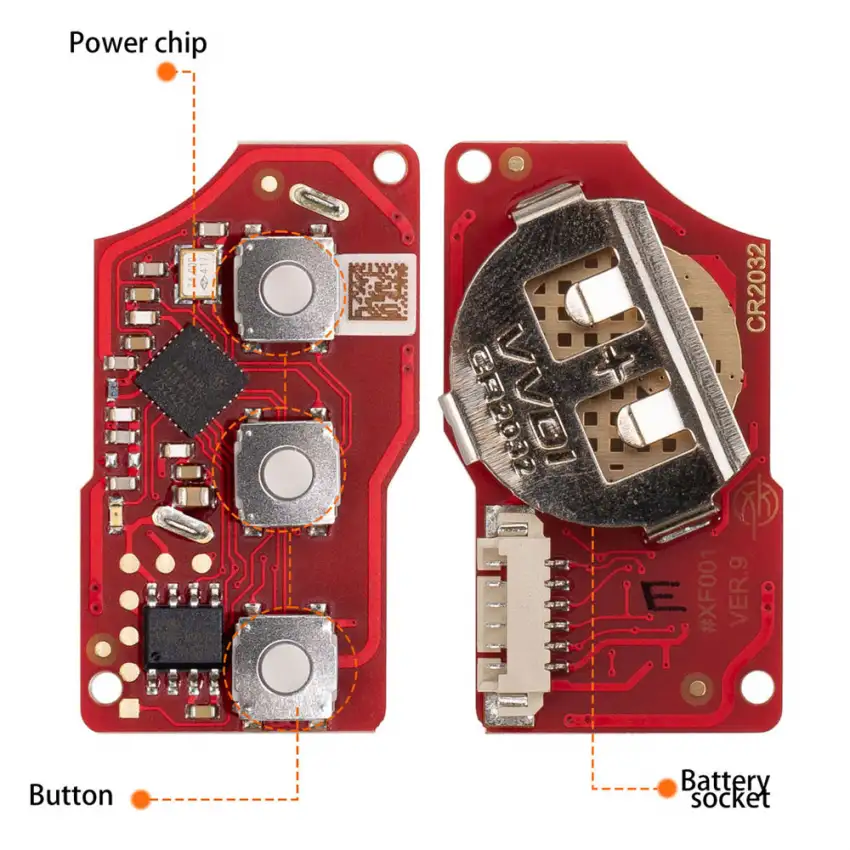 XKB520EN Universal Wired Flip Remote VW Type 3 Button From Xhorse