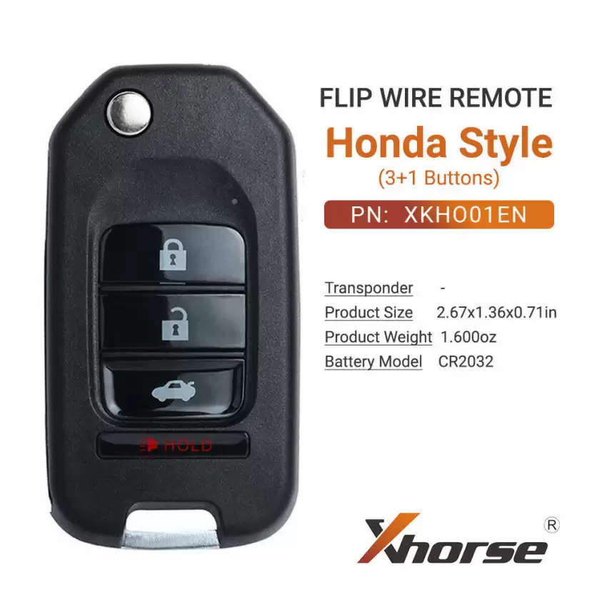 Xhorse Wire Flip Remote Honda Style 3+1 Buttons XKHO01EN - CR-XHS-XKHO01EN  p-3
