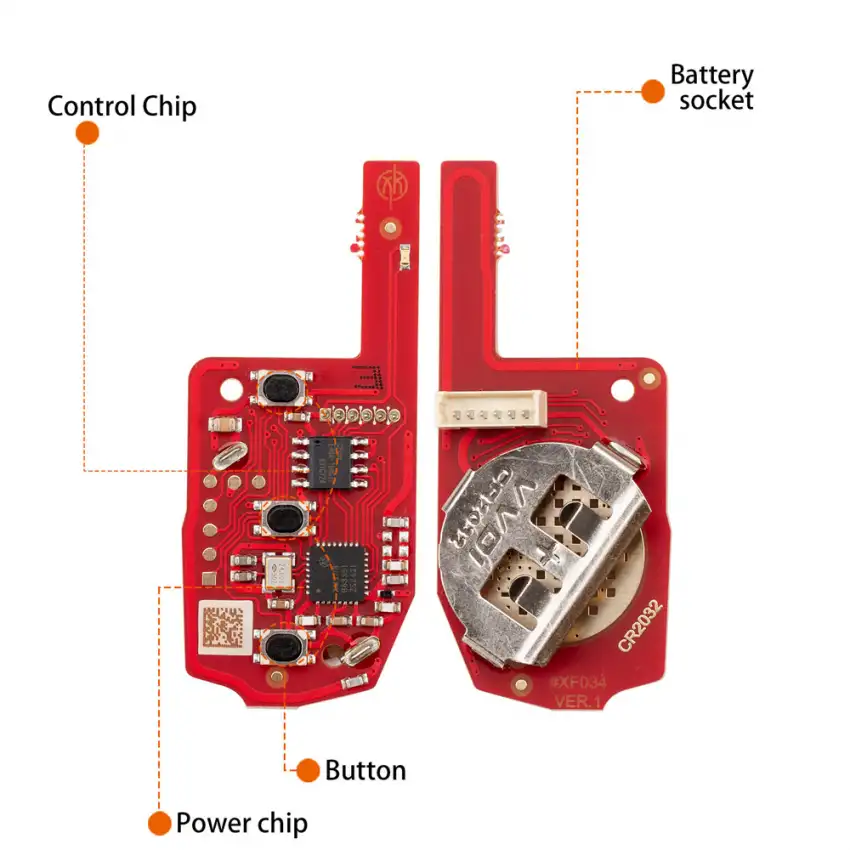 Xhorse XKMQB1EN Universal Wired Flip Remote Key MQB Style 2nd Generation 3 Button Replaces XKMQB1EN