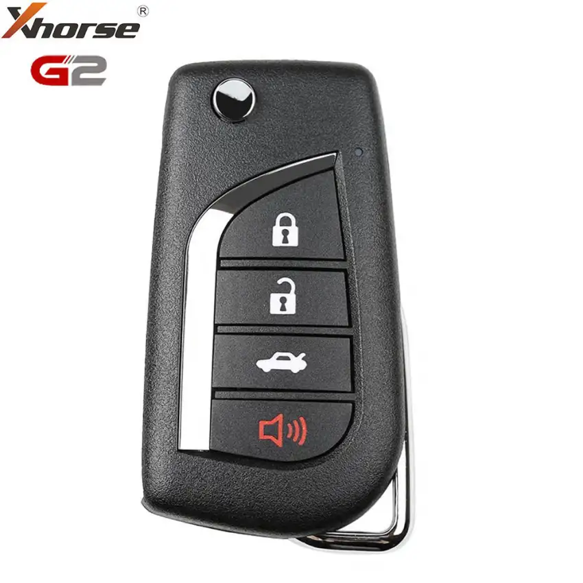 Xhorse Universal Wired Flip Remote Key 2nd Generation 4 Button Toyota Style XKTO12EN (New Version of XKTO10EN)