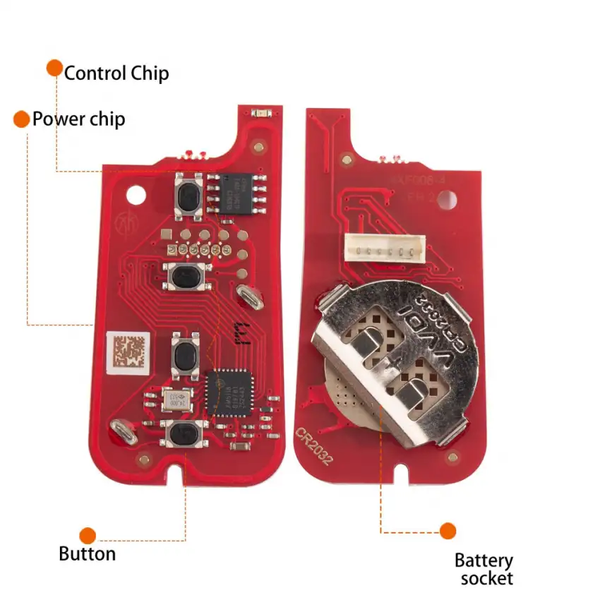 Xhorse XKTO12EN Universal Wired Flip Remote Key 2nd Generation 4 Button Toyota Style Replaces XKTO10EN