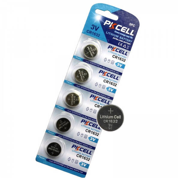 PKCELL CR1632 3 Volt Lithium Battery 5Pack, Long Lasting Batteries Key4