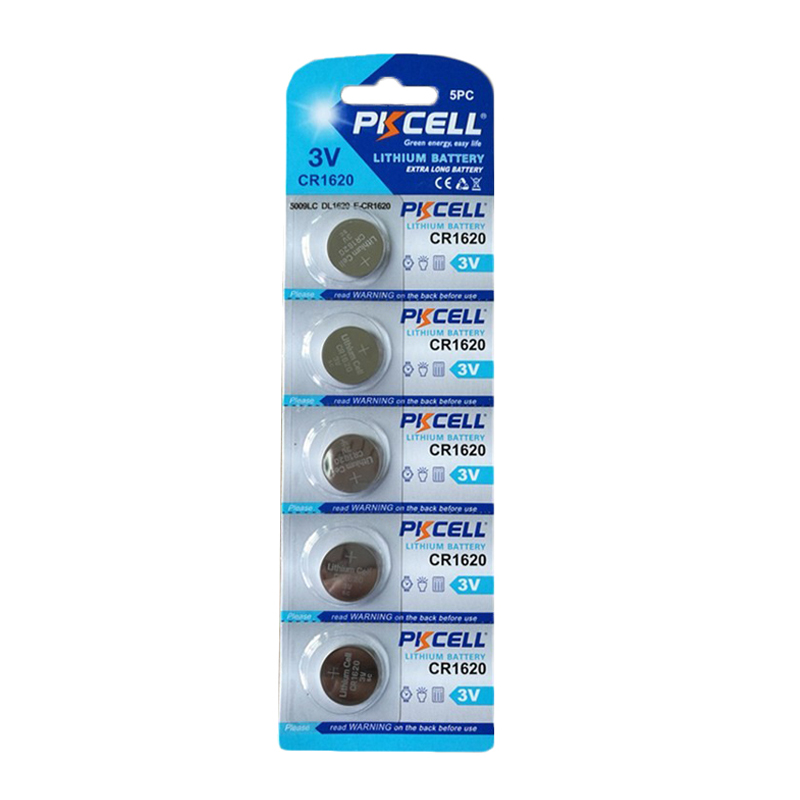 PKCELL CR1620 3 Volt Lithium Battery 5-Pack, Long Lasting Batteries - Key4