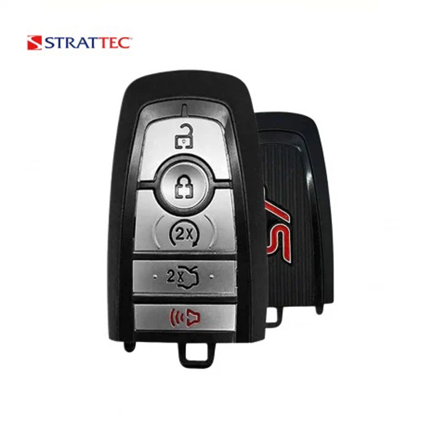 Ford & Lincoln 5-Button Aftermarket Smart Key with Remote Start and Trunk Release/High-Security Emergency Key (FORPSK-HS-5B-TRS-PDL)