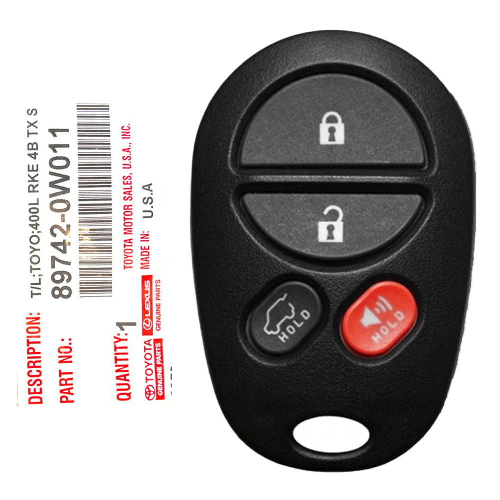 Toyota Highlander Keyless Entry Remote Key 89742-0W011 GQ43VT20T
