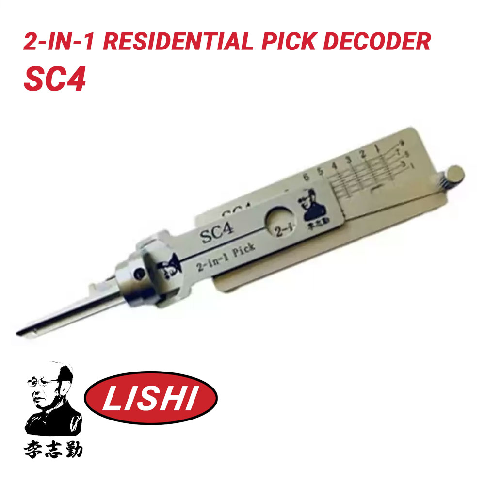 Original Lishi SC4 For Schlage Locks 6 Pin 2-in-1 Pick Decoder Anti Glare - Foto 7